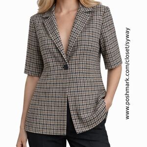 Kal Rieman Singe Button Woven Blazer
